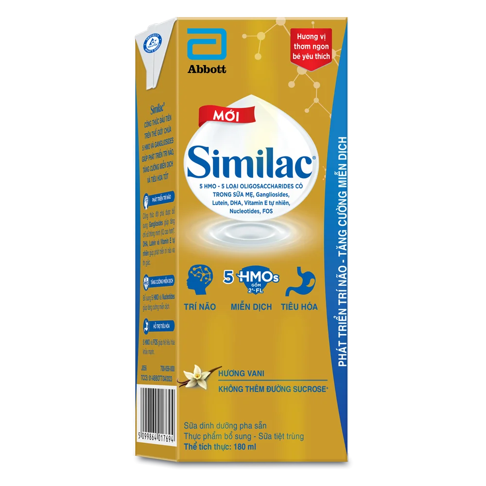 Thùng thực phẩm bổ sung Similac hương vani 180ml (Lốc 4 hộp)