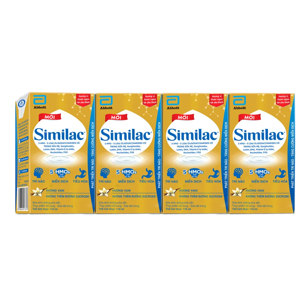 Thực phẩm bổ sung Similac hương vani 110ml (Lốc 4 hộp)