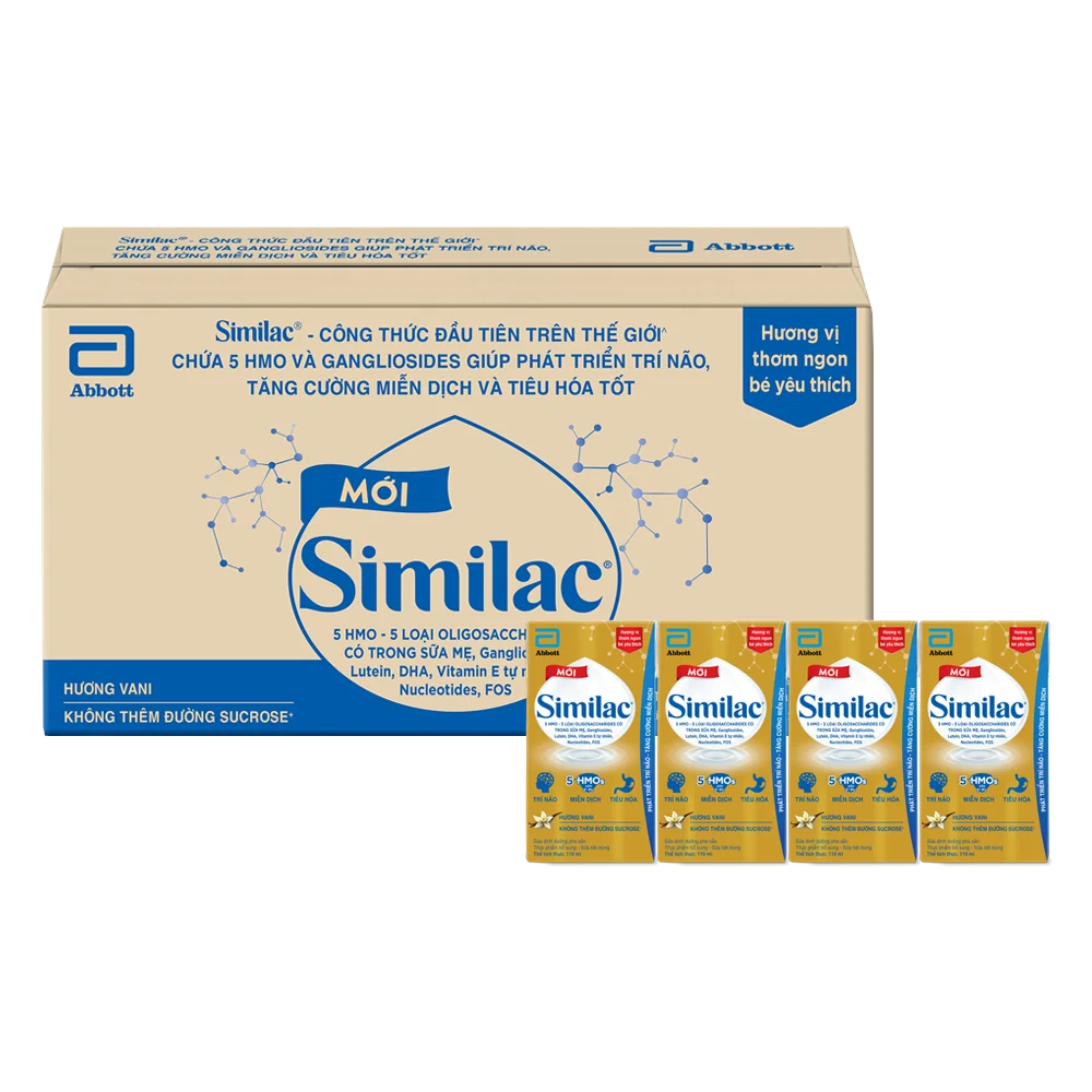 Thùng thực phẩm bổ sung Similac hương vani 110ml (Lốc 4 hộp)