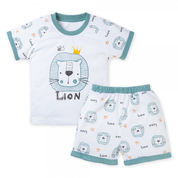 Bộ bé trai ngắn BST sư tử gầm gừ Animo B0322008 (6M-3Y,Xanh)