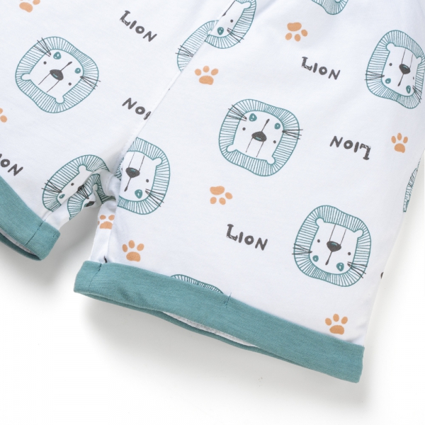 Bộ bé trai ngắn BST sư tử gầm gừ Animo B0322008 (6M-3Y,Xanh)