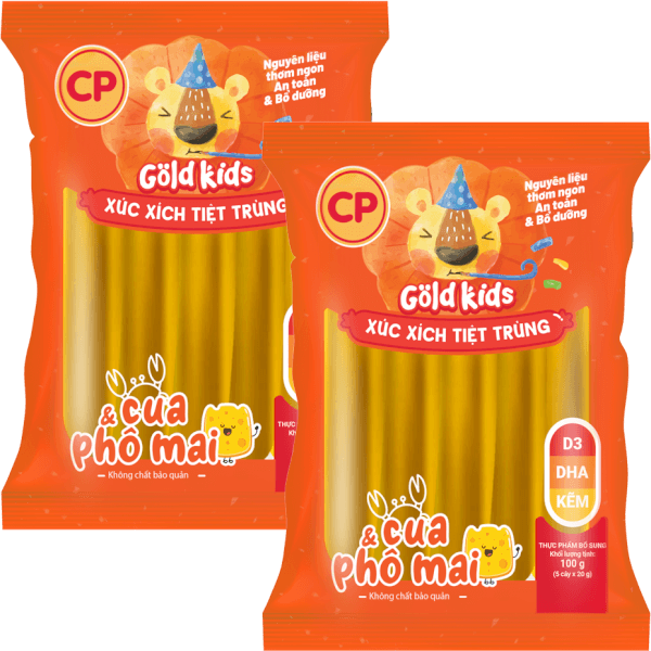 Combo 2 Xúc Xích Tiệt Trùng Goldkids Cua & Phô Mai