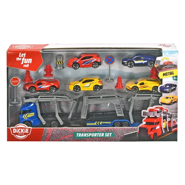 Bộ đồ chơi xe kéo kèm 5 ô tô DICKIE TOYS