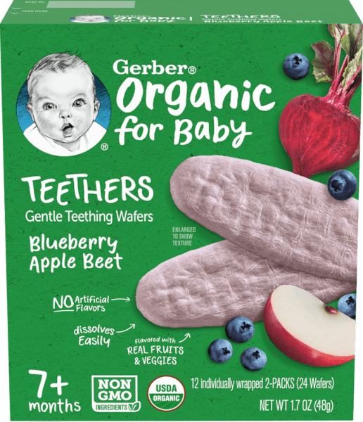Bánh gạo hữu cơ Gerber Organic vị việt quất táo củ cải đỏ