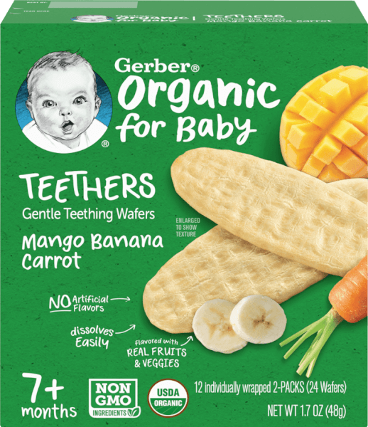 Bánh gạo hữu cơ Gerber Organic vị xoài chuối cà rốt