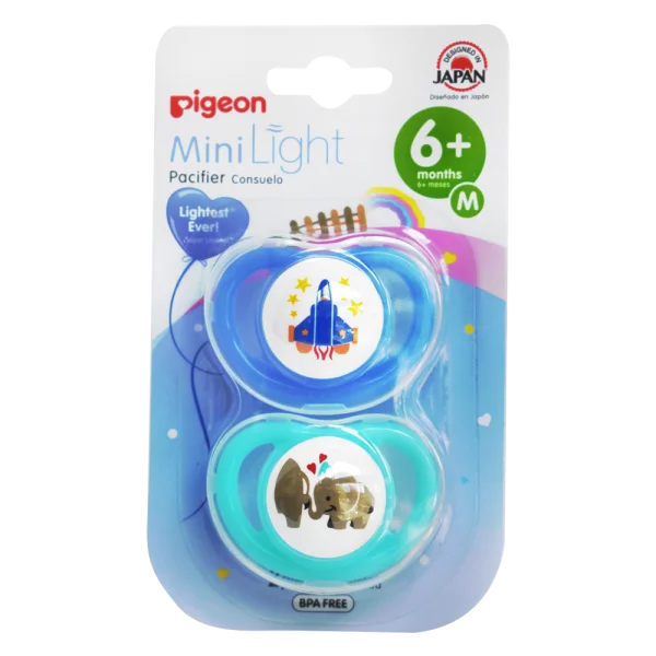 Vỉ đôi ty ngậm đôi Mini Light Pigeon (6M+, xanh)
