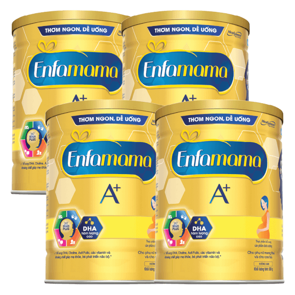 Combo 4 Thực phẩm bổ sung Sản phẩm dinh dưỡng Enfamama A+ hương vani 360° Brain Plus 830G