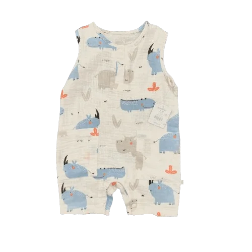 Body bé trai đùi Animo B0122001 (3-6M,Xanh họa tiết)