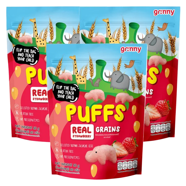 Combo 3 Bánh ăn dặm Grinny vị dâu