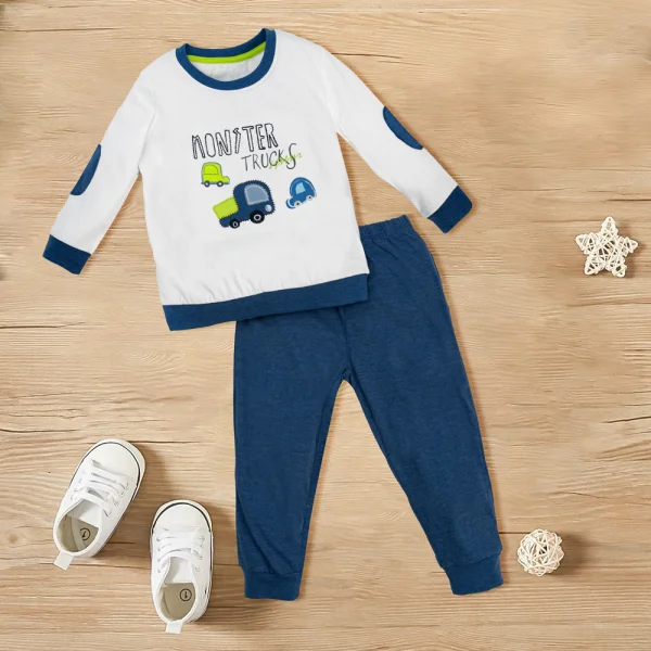 Bộ bé trai dài, bst xe rùa bíp bíp Animo HN522046 (18-24M,Trắng)