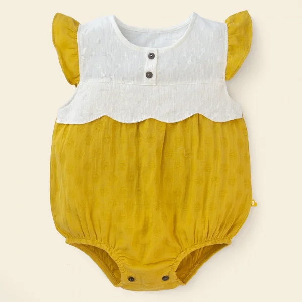 Bodysuit bé gái tam giác Animo TX822001 (6-9M,Vàng)