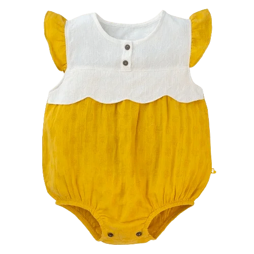 Bodysuit bé gái tam giác Animo TX822001 (6-9M,Vàng)