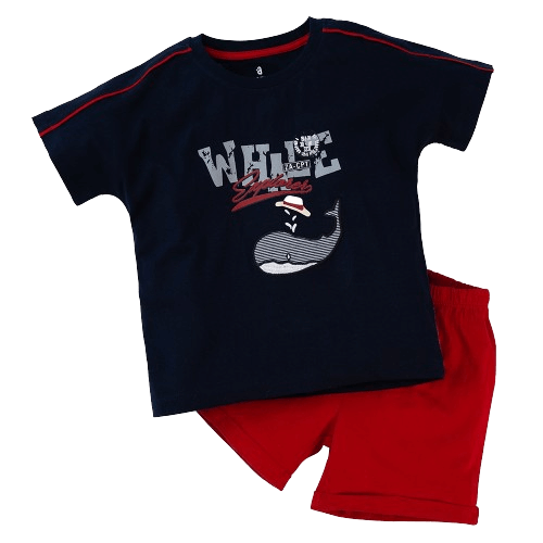 Bộ bé trai ngắn Bst Biển sâu dậy sóng Animo HN1022083 (6M-6Y, Xanh navy)