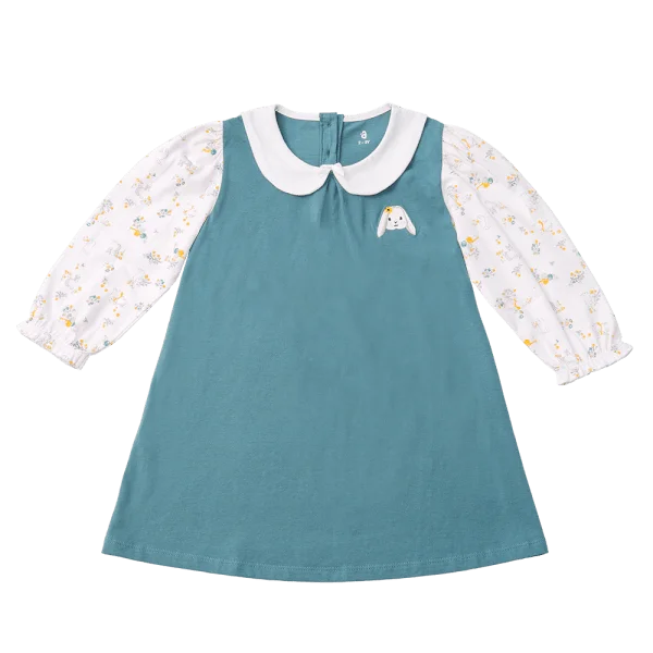 Đầm bé gái, Bst Thỏ và hoa Animo HN1222003 (18-24M,Xanh)