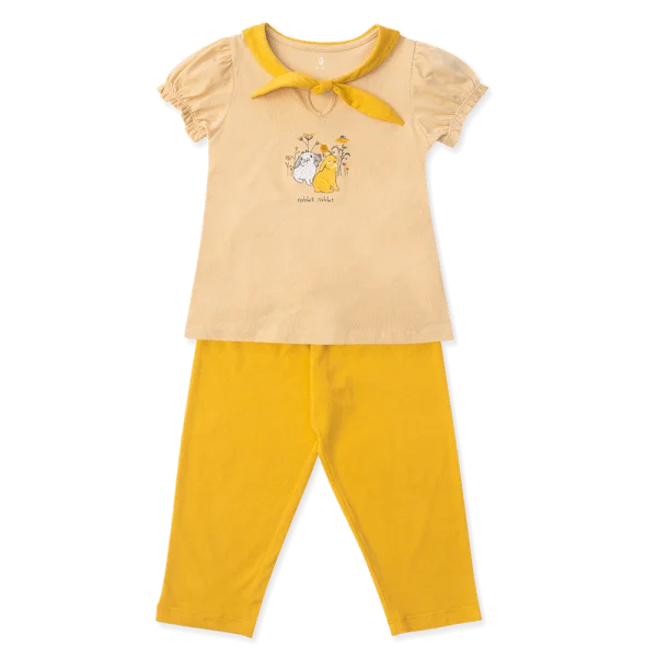 Bộ bé gái dài, Bst Thỏ và hoa Animo HN1222005 (9-12M,Be)