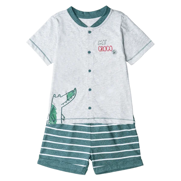 Bộ bé trai ngắn Bst Cá sấu lùn Animo VĐ1122085 (2-3Y,Xanh )