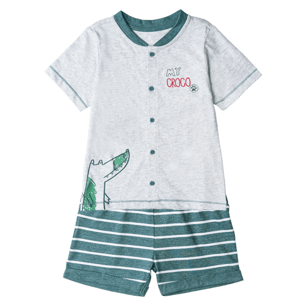 Bộ bé trai ngắn Bst Cá sấu lùn Animo VĐ1122085 (6M-6Y,Xanh)