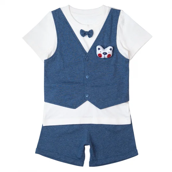 Bộ gile bé trai ngắn, bst Gấu mụp Animo HS1122062 (4-5Y,Blue)