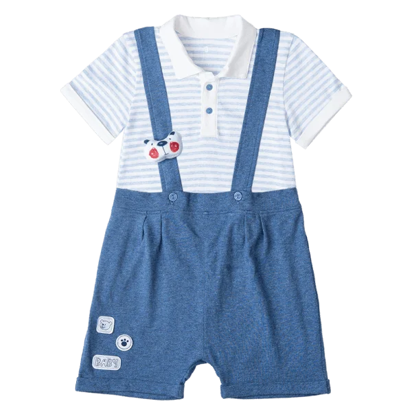 Bộ yếm bé trai ngắn, bst Gấu mụp Animo HS1122064 (3-4Y,Blue)