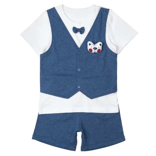 Bộ gile bé trai ngắn, bst Gấu mụp Animo HS1122062 (3-4Y,Blue)