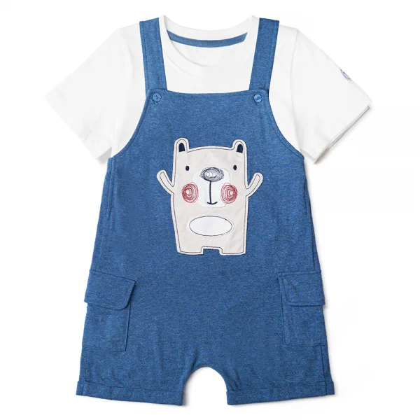 Bộ yếm bé trai ngắn, bst Gấu mụp Animo HS1122063 (2-3Y,Blue)