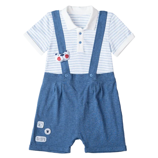 Bộ yếm bé trai ngắn, bst Gấu mụp Animo HS1122064 (2-3Y,Blue)