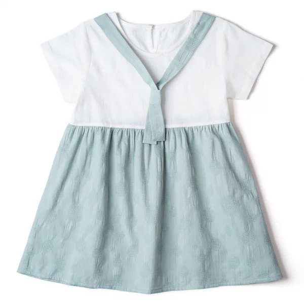 Đầm vải bé gái có nơ Animo TX1022025 (18-24M,Xanh)