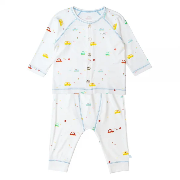 Bộ tính năng dài Nous_Animo NA1022012 (3-6M,Trắng ht Thành phố)