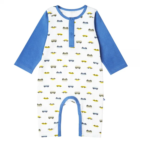 Bodysuit bé trai dài Bst Xe buýt nhiều màu Animo KK822028_565 (3-6M,Trắng )