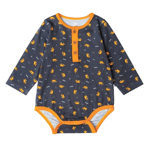 Bodysuit bé trai tam giác Bst Cua sốt trứng muối Animo KK822023_516 (6-9M,Xám)