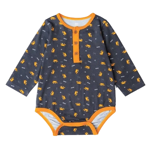 Bodysuit bé trai tam giác Bst Cua sốt trứng muối Animo KK822023_516 (0-12M,Xám)