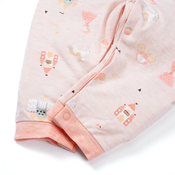 Bodysuit tính năng dài, vải sợi sồi BST Công chúa Animo BMC123098 (0-12M,Hồng dâu)