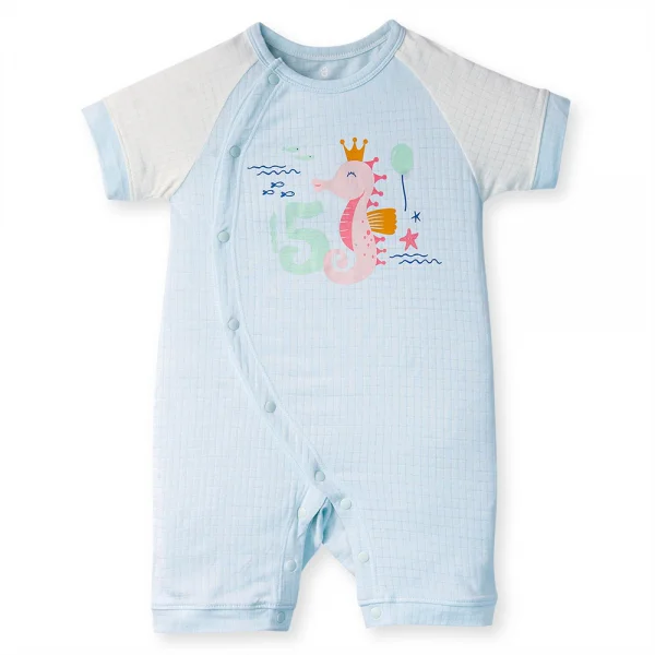 Bodysuit tính năng đùi chống muỗi,  HT San Hô Animo VĐ523016 (0-12M,Xanh Ngọc)