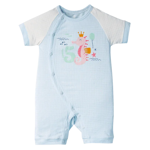 Bodysuit tính năng đùi chống muỗi,  HT San Hô Animo VĐ523016 (0-12M,Xanh Ngọc)