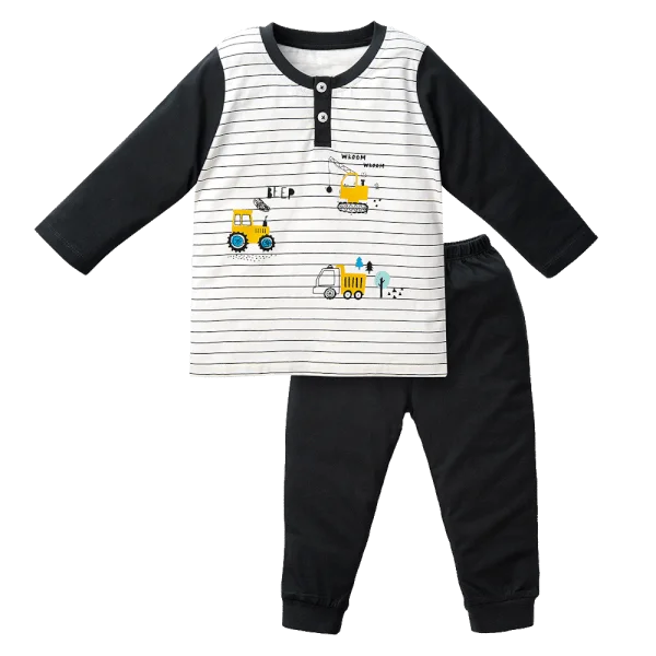 Bộ bé trai dài Animo HN323012 (18-24M,Sọc phối xám)