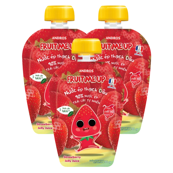 Combo 3 Fruit Me Up Nước ép thạch dâu túi 90g