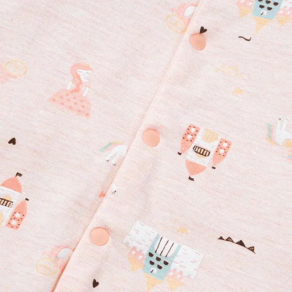 Bộ tính năng dài, vải sợi sồi BST Công chúa Animo BMC123086 (0-24M,Hồng dâu)