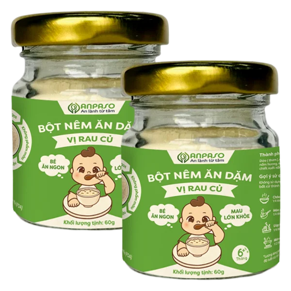Combo 2 Bột nêm ăn dặm Anpaso vị rau củ hũ 60g