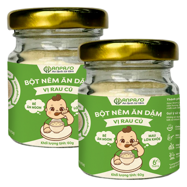 Combo 2 Bột nêm ăn dặm Anpaso vị rau củ hũ 60g