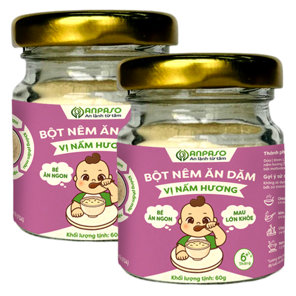 Combo 2 Bột nêm ăn dặm Anpaso vị nấm hương 60g