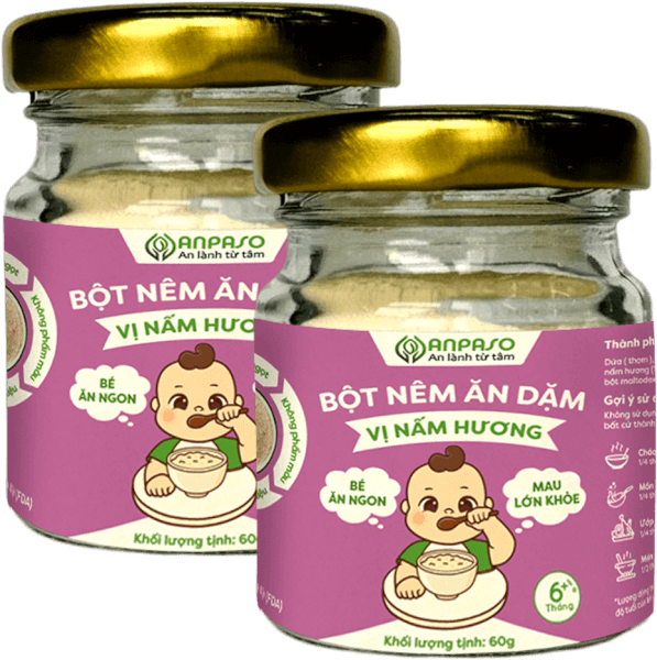 Combo 2 Bột nêm ăn dặm Anpaso vị nấm hương 60g