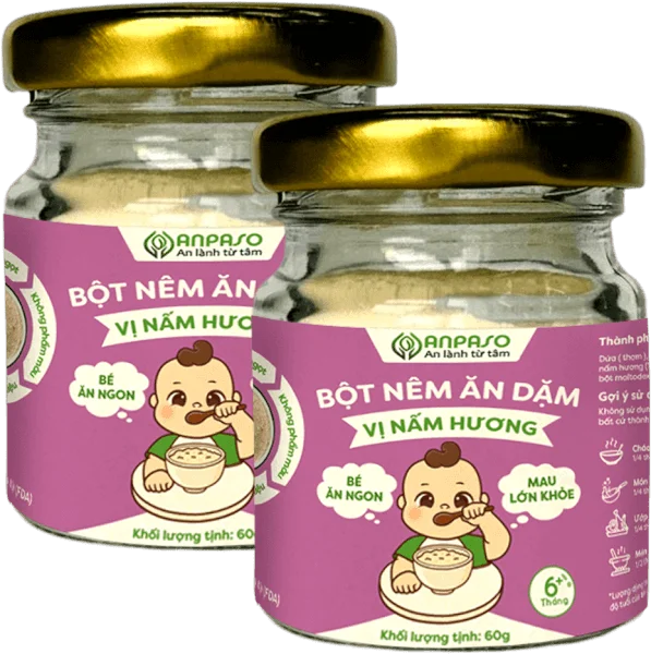Combo 2 Bột nêm ăn dặm Anpaso vị nấm hương 60g