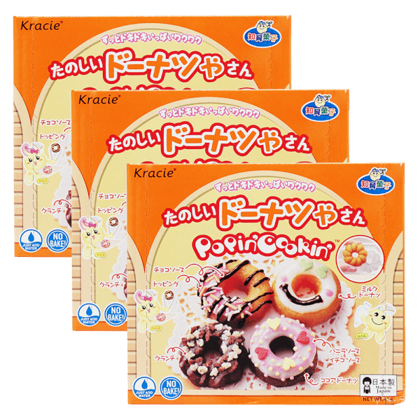 Combo 3 Kẹo sáng tạo bánh Donuts - Popin cookin Tanoshii Donuts New