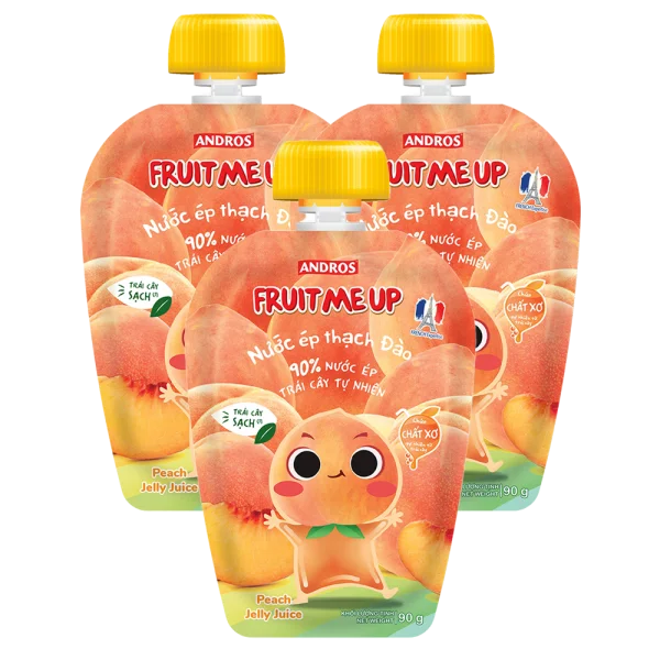 Combo 3 Fruit Me Up Nước ép thạch đào túi 90g