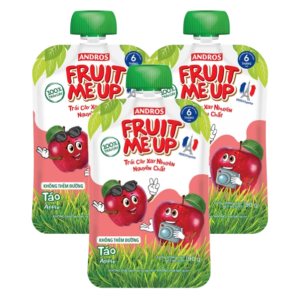 Combo 3 Trái Cây Xay Nhuyễn Nguyên Chất Fruit Me Up Táo