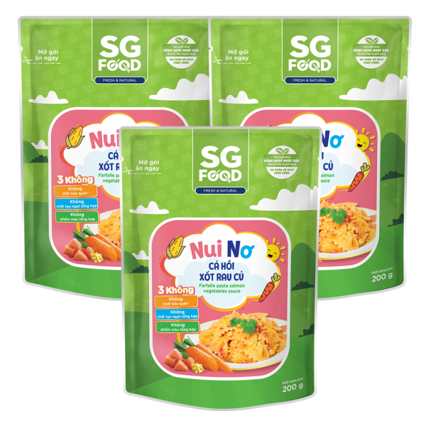 Combo 3 Nui nơ cá hồi xốt rau củ SG Food 200g