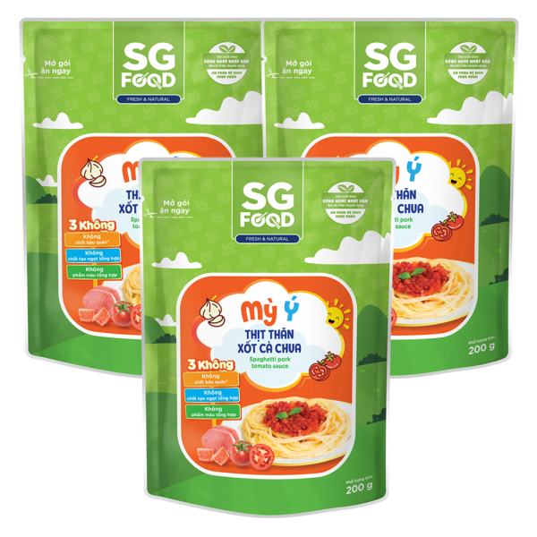 Combo 3 Mỳ Ý thịt thăn xốt cà chua SG Food 200g