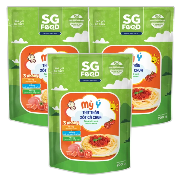 Combo 3 Mỳ Ý thịt thăn xốt cà chua SG Food 200g