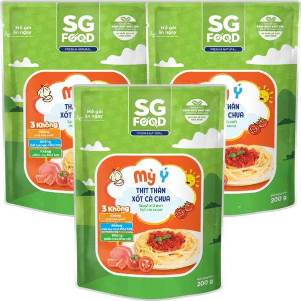 Combo 3 Mỳ Ý thịt thăn xốt cà chua SG Food 200g