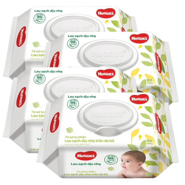 Combo 4 Khăn ướt Huggies 80 miếng